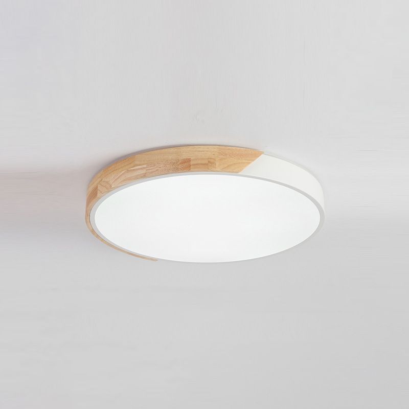 Plafonnier de forme ronde moderne macaron fer 1 lumière encastré pour étude de chambre