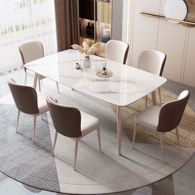 Dining Room Dinner Kitchen Table 4 Legs Rectangle Dining Table