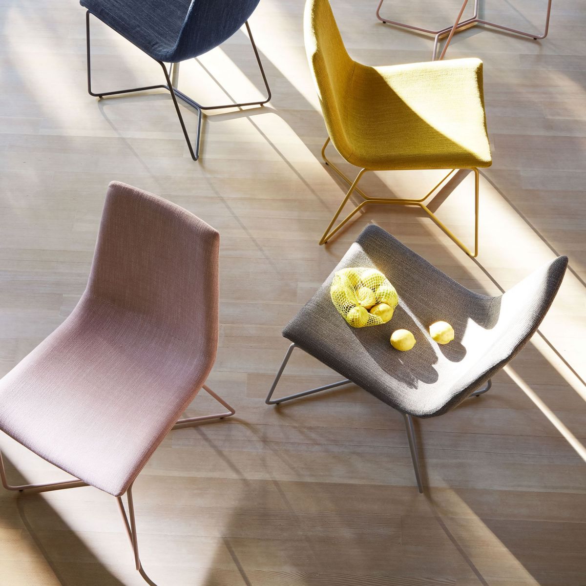 Metal Upholstered Chair Contemporary Armless Open Back Chair for Dining Room