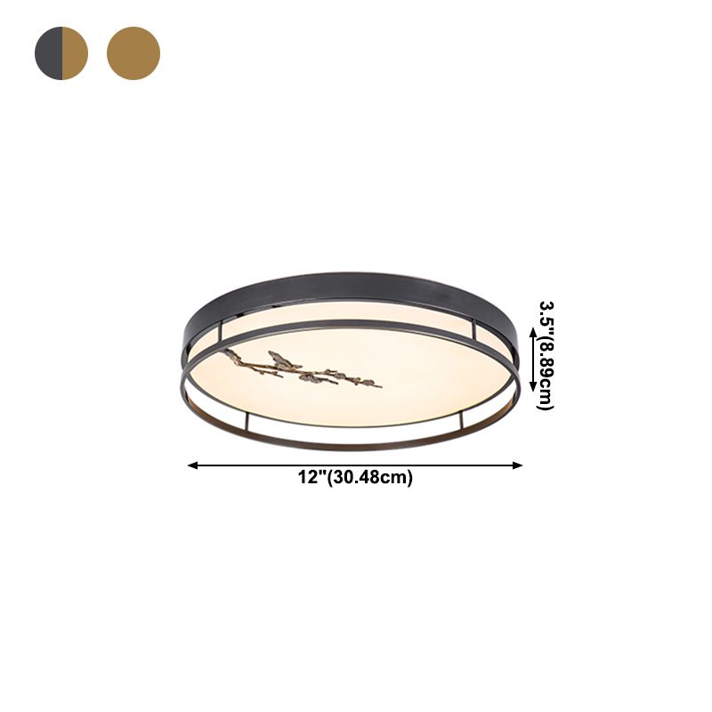 Lampada da incasso a forma rotonda Plafoniera moderna da incasso in metallo a 1 luce in nero