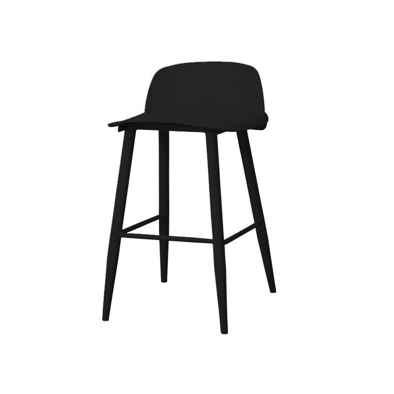 Coffee Shop Footrest Scandinavian Stool Matte Finish Plastic Barstool