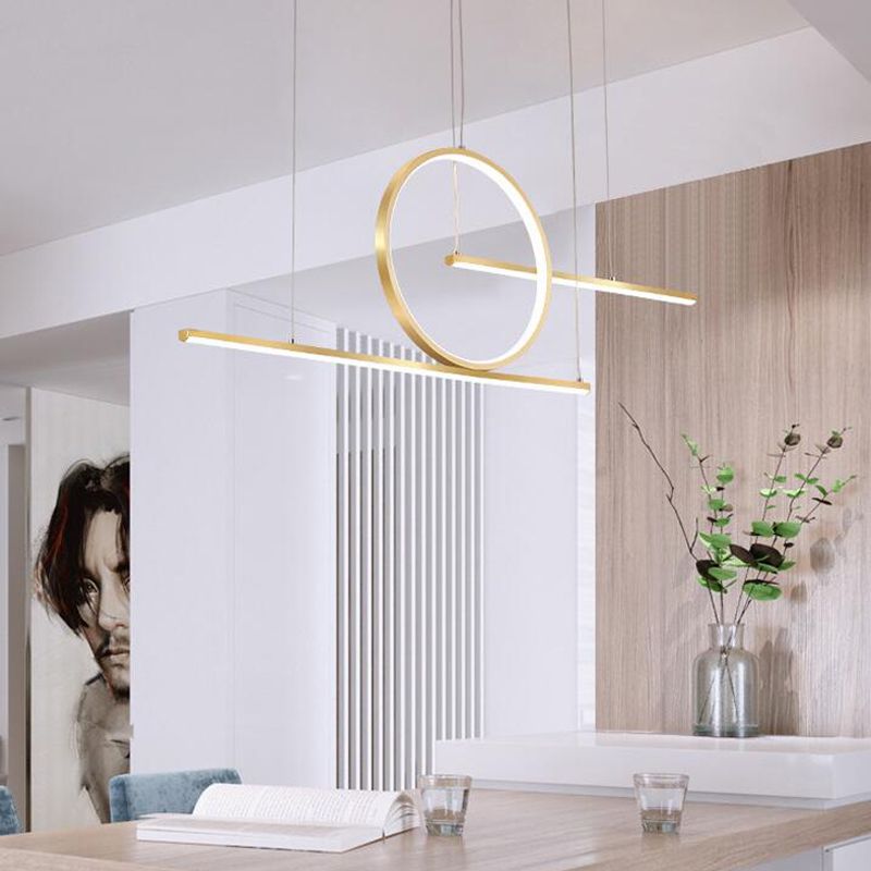 Ring Island Lighting Fixtures Acrylic Minimalism Pendant Lighting Fixtures for Restaurant