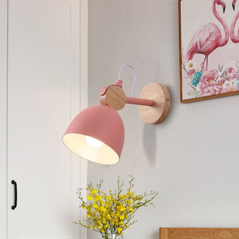 Flared Wall Lighting Fixtures Modern Style Wood 1 Light Wall Lighting