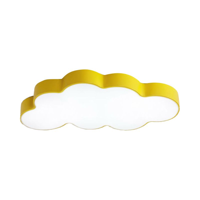 Gele wolk dicht bij plafondlamp cartoon metalen LED inbouw in wit/3 kleuren licht, 19,5"/23,5"/35,5" breed
