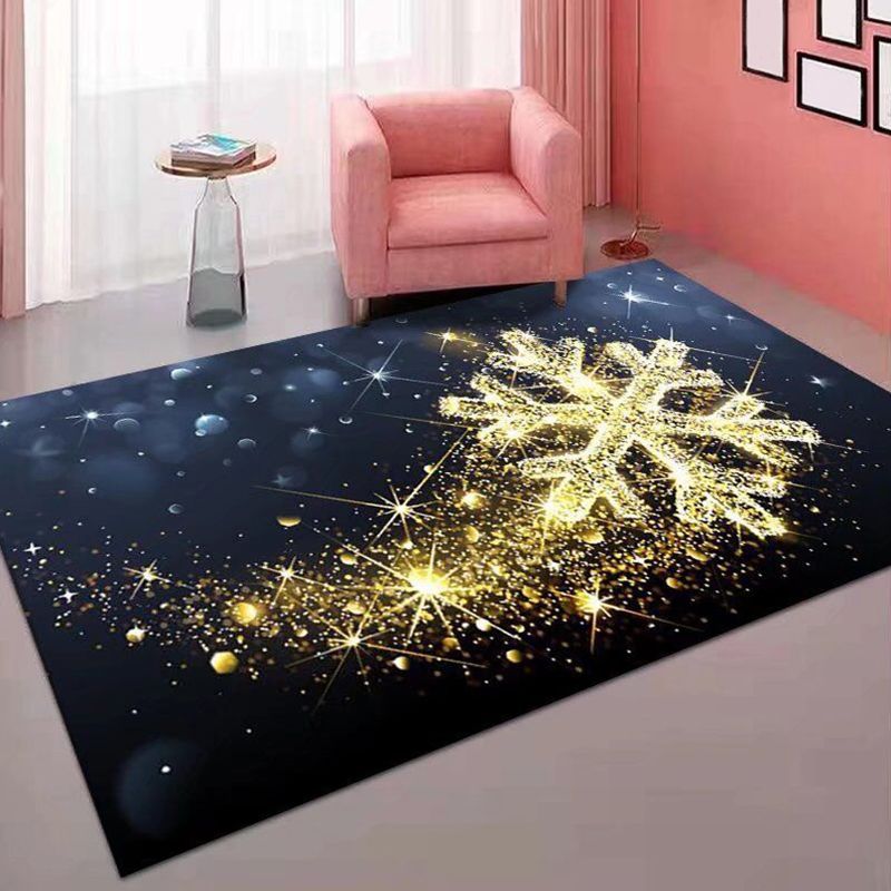 Trendy Christmas Pattern Carpet Polyester Indoor Rug Non-Slip Backing Rug for Living Room
