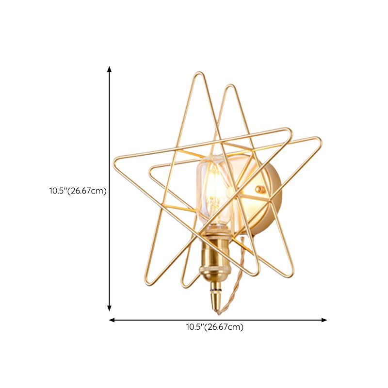 Modernist Wall Sconce Star-Shade Sconce Light with Metal for Bedroom