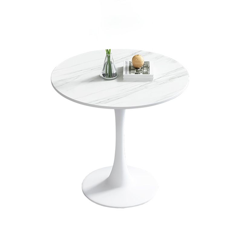 Eenvoudige ronde eettafel van gesinterde stenen tafel met tulponderstel voor eetkamer