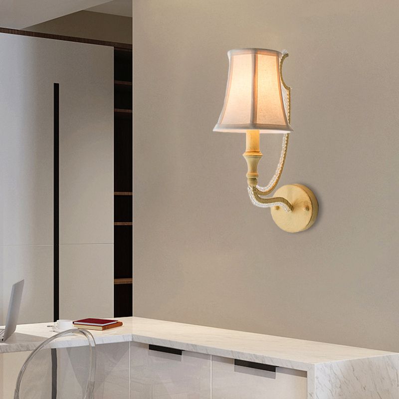 Empire Shade Fabric Mur Murd Light Rustique 1/2 lumières Éclair