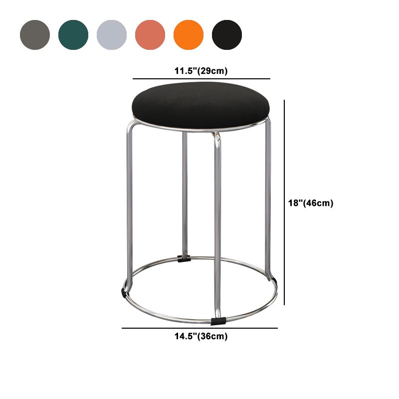 Contemporary Standard Ottoman Velvet Scratch Resistant Whole Colored Round Ottoman