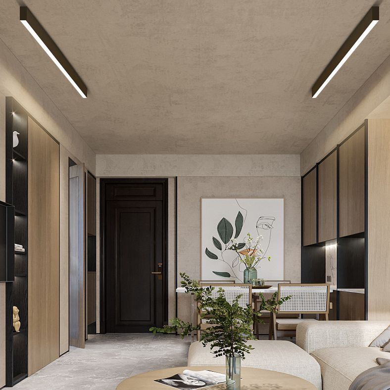 Lineaire inbouwverlichting Eenvoud Metaal zwarte afwerking Inbouw LED-licht voor slaapkamer