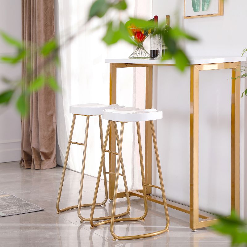 Glam Trestle Bar Table Set 1/2/3 Pieces Rectangle Wood Counter Height Set in White