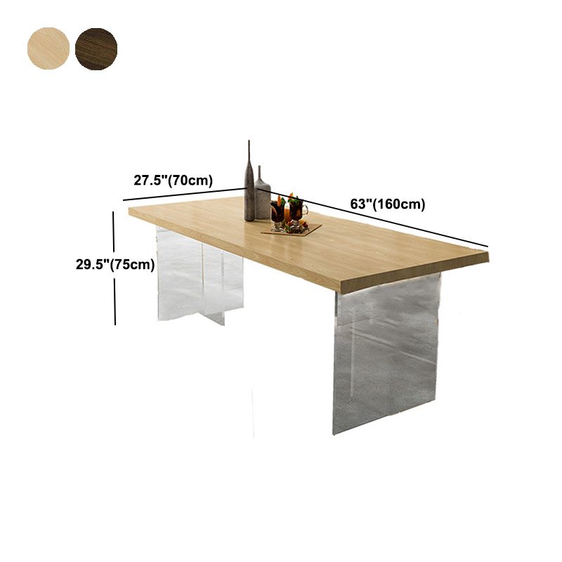 Mesa de top de madera de pino mesa de comedor de lujo tradicional con base de pedestal doble