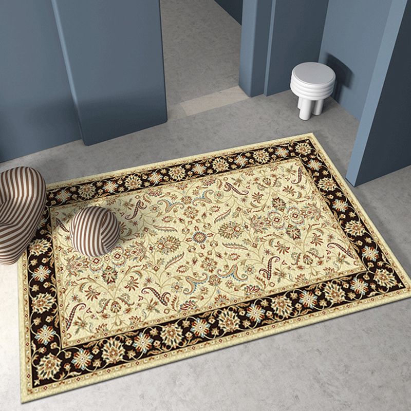 Wine Red 3D Printing Rug Polyester Modern Area Rug Stain Resistant Rug for Living Room