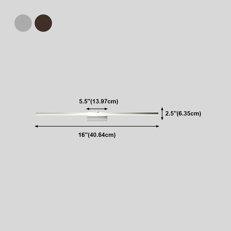 1 Light Linear Vanity Lighting Fixtures Modern Style Metal Vanity Mirror Lights