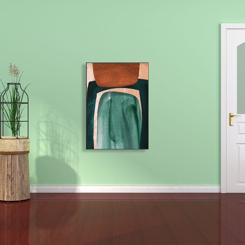 Modern Newfangled Abstract Art Green Kitchen Backsplash Canvas, Multiple Sizes Options