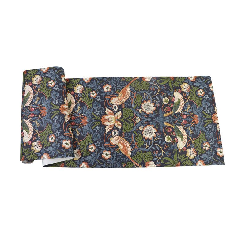 Neutral Color Rustic Wall Art 33' by 20.5" Damasque and Bird Wallpaper Roll for Accent Wall