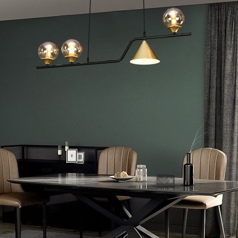 Nordischer Anhänger leichter moderner Glasschatten -Kronleuchterlampenvorrichtung für Esszimmer