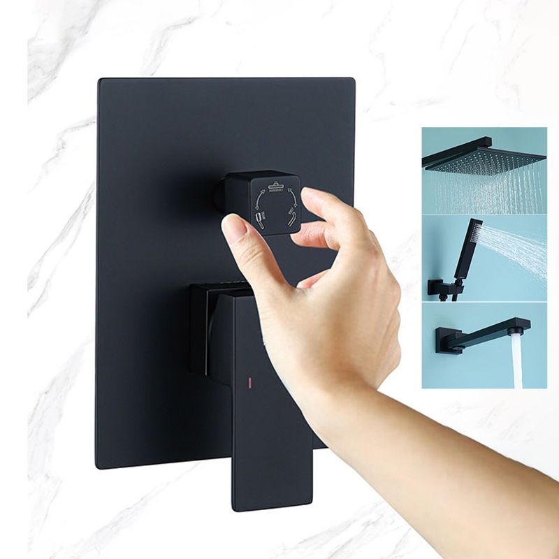 Modern Style Copper Shower System Spot Resist Ceiling Mounted Shower System