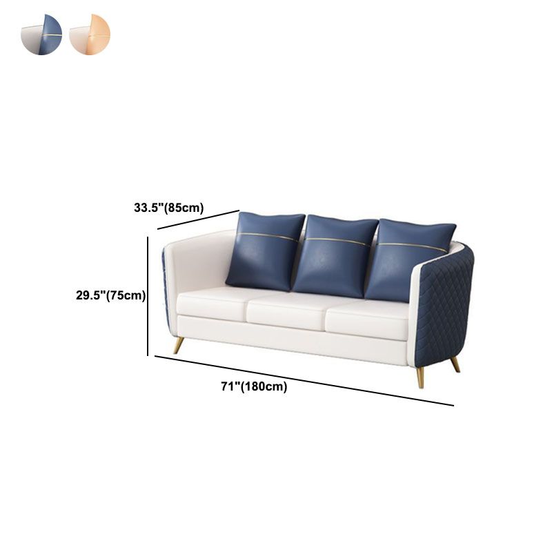 33.46" Wide Faux Leather Sofa Contemporary Standard Tuxedo Arm Sofa