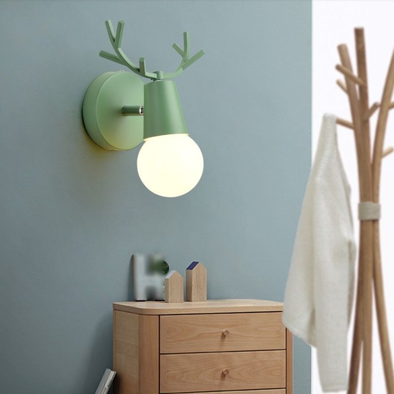 1 Light Wall Sconce Simple Macaron Style Wall Mount Lamp for Living Room