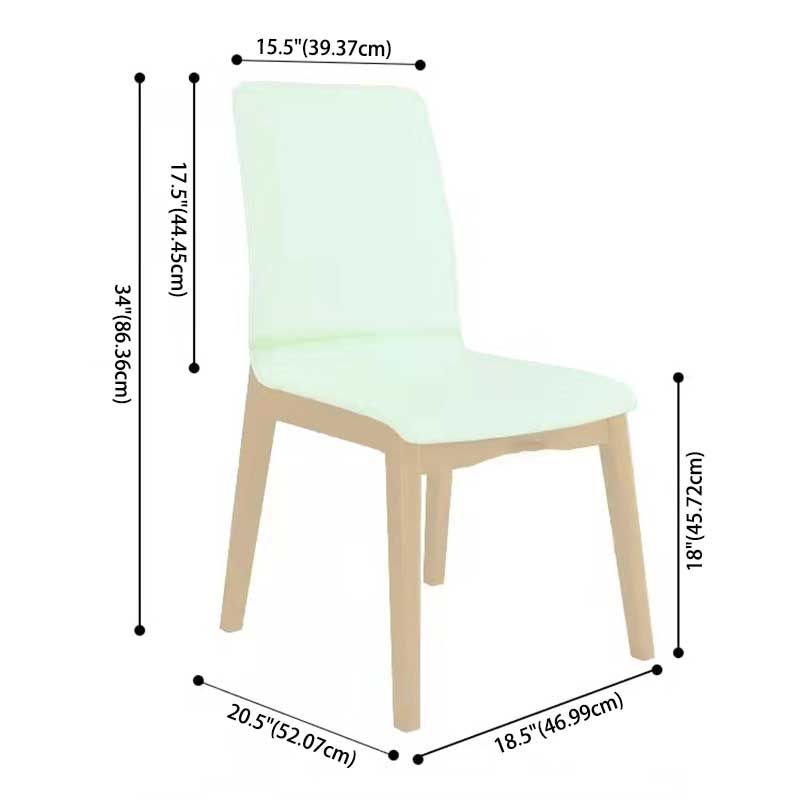 Chaise de salle à manger contemporaine en simili cuir, finition mate, chaise de salle à manger Parsons