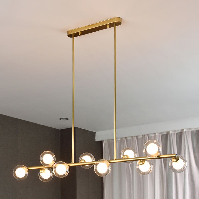 Nordic Modern Island Lighting Glass Chandelier Light Fixture for Dining Room