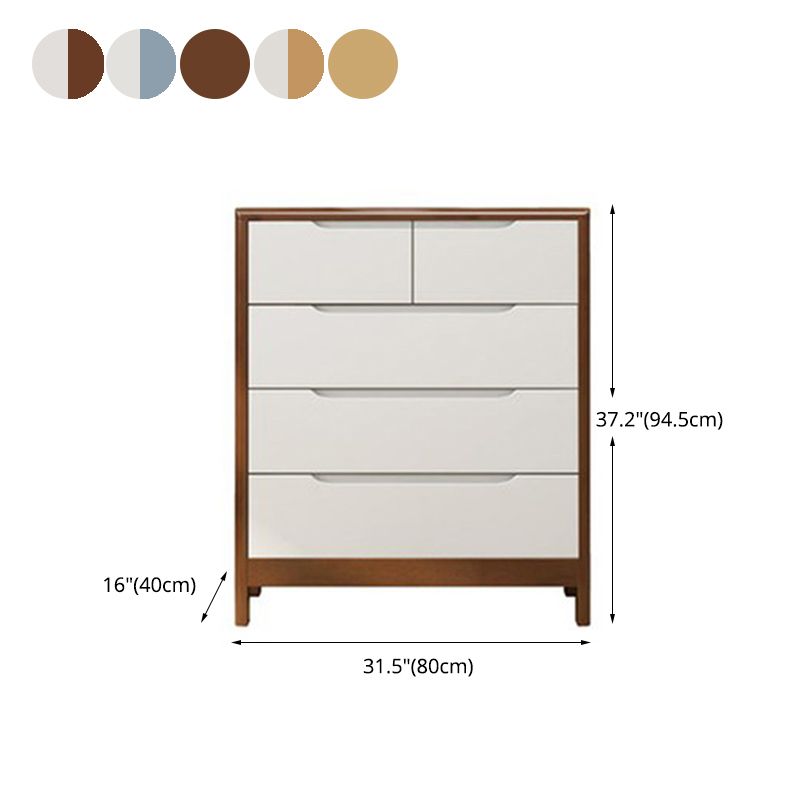 16" W Solid Wood Storage Chest Dresser Modern Storage Chest with Drawers