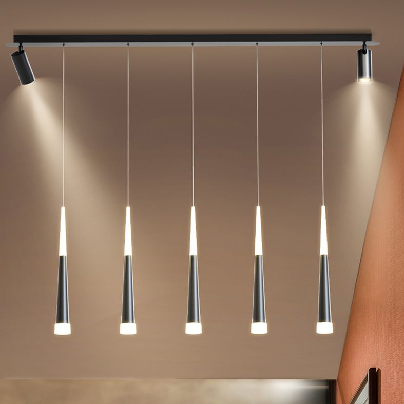 New Modern Metal Island Lighting Fixture LED Linear Chandelier Lights for Dining Room