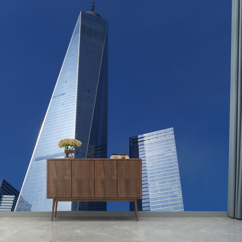 New York City Architecture Murals Contemporary Wall Covering for Sitting Room