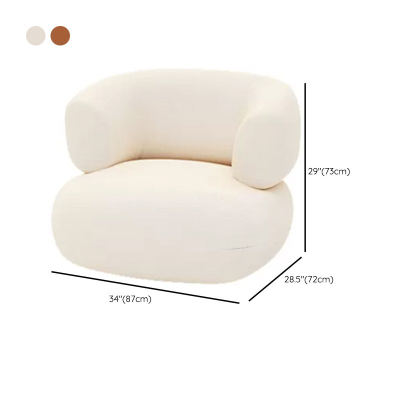 Faux Leather Modern Sofa Sloped Arm Curved Sofa for Living Room