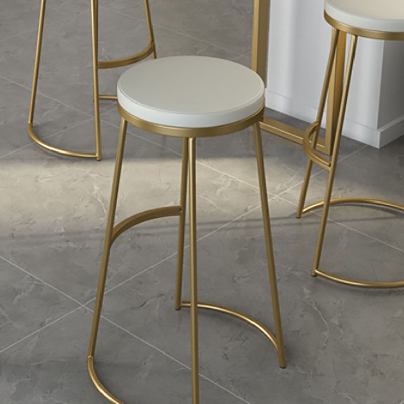 Contemporary Metal Counter Height Stools Bar Stool with Footrest