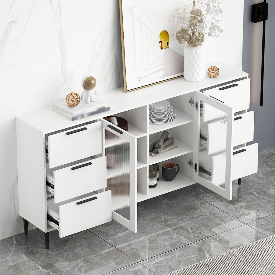 Living Room 32-inch Height Sideboard Contemporary Style Artificial Wood Cupboard