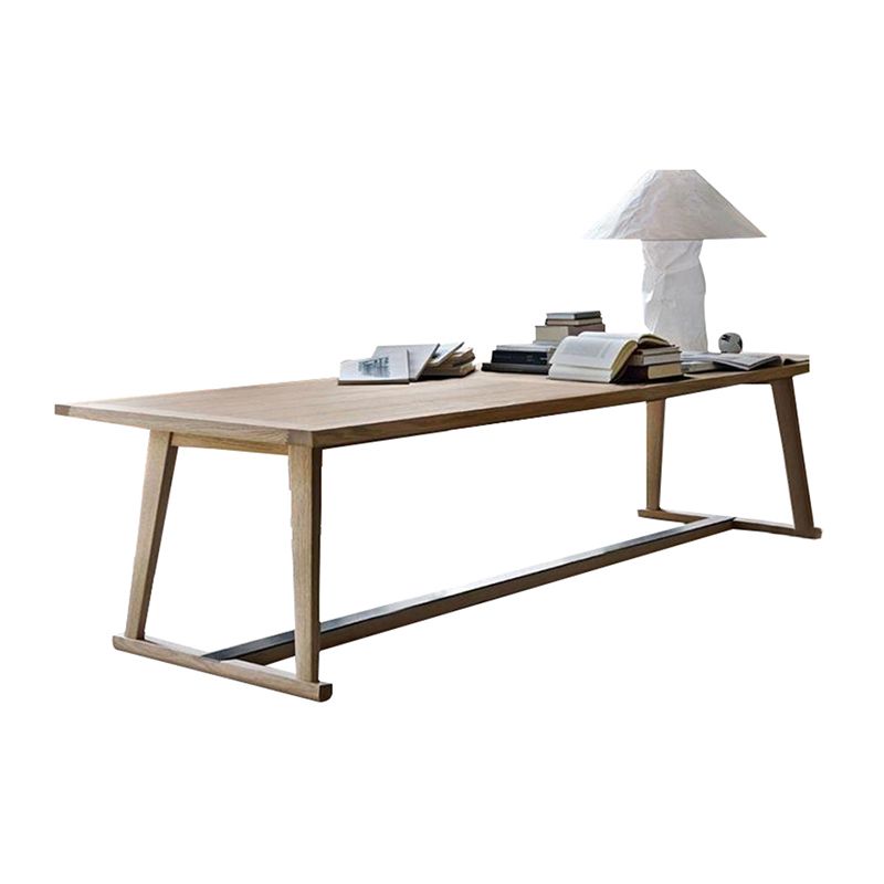 Modern Solid Wood Table for Restaurant Rectangle Dining Table with Trestle Base