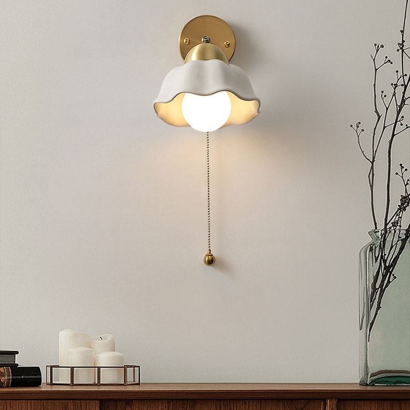 Minimalist Ceramic Wall Light Fixture Modern Wall Light Sconce for Bedroom