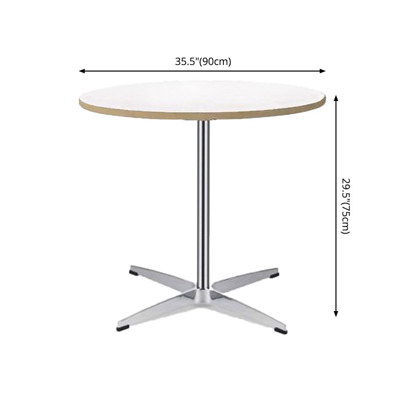 Modern MDF Round Dining Table Standard White Dining Table with Pedestal Base