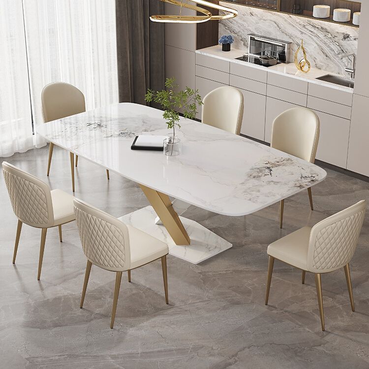 Nordic Dining Room Set 1/4/5/6/7 Pcs Stone Dining Room Furniture