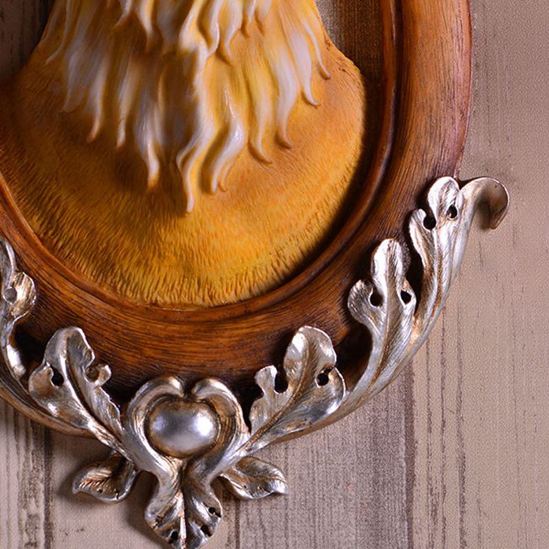 Resin Deer Wall Sconce Lamp Decorative 1-Light Crystal Wall Light for Living Room