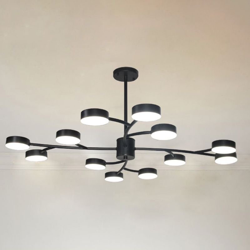 Cilindros de araña colgante de forma de cilindro Fixes de luz colgante de metal contemporáneo