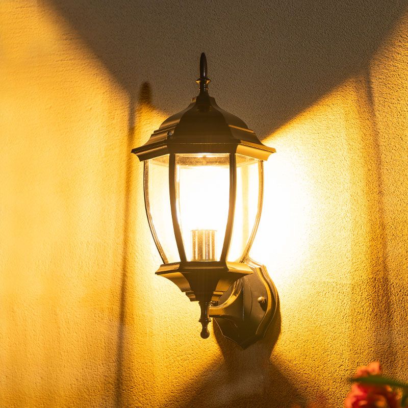 Minimalism Bell Shade Wall Lighting 1 Head Clear Glass Wall Sconce Lamp for Courtyard