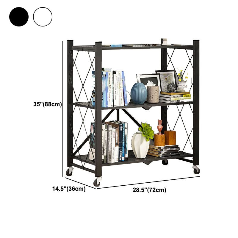 3/4/5-Shelf-Stahl Industrial ETAGERE BOOKSELE SCHELICE SPICAL OPEN BOOKSELEL mit Zauberrädern