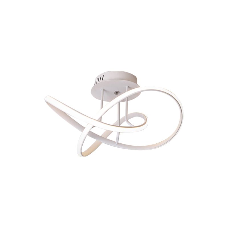 Luz semi empotrada trenzada metálica, LED nórdico negro/blanco/café, iluminación cerca del techo para dormitorio