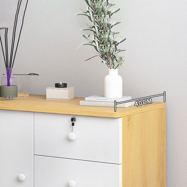 21.6"/28.7" Tall Wooden Nightstand Modern Night Stand With Drawers and Cabinets