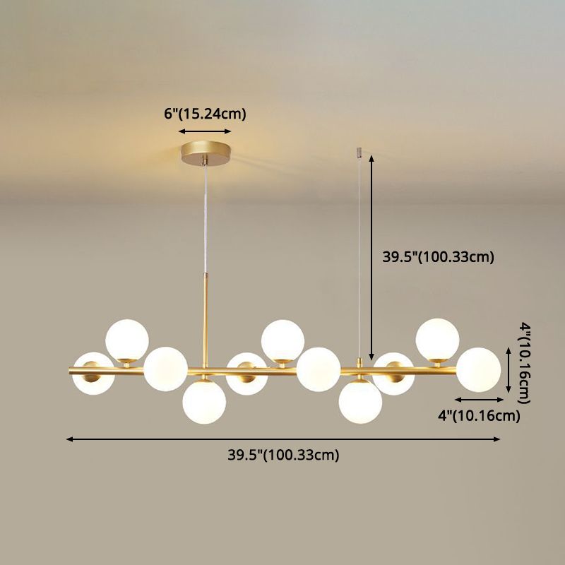 Bol eiland kroonluchter lichten eigentijdse glazen kroonluchter verlichtingsarmaturen voor eettafel