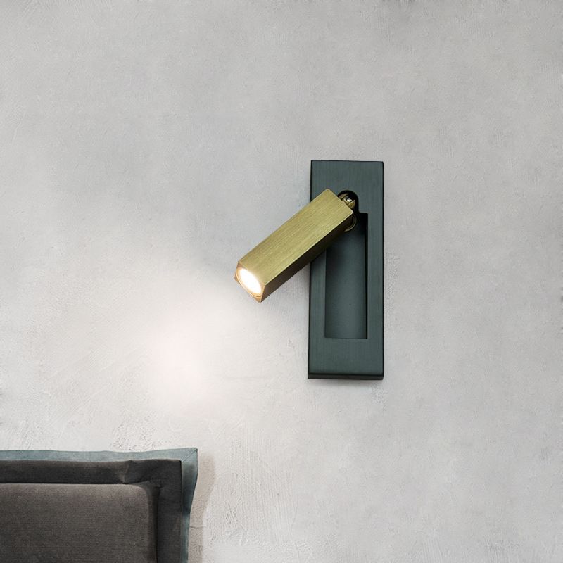 1-Light Rectangle Wall Mount Light Modern Style Metal Wall Sconce Lights