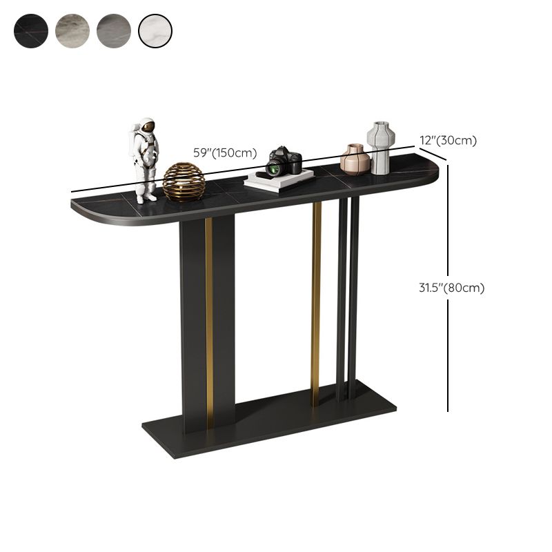 Modern 31.5" Tall Console Table Stone Abstract Base Accent Table for Hall