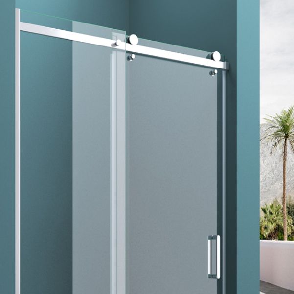 Semi Frameless Tempered Glass Shower Door Single Sliding Shower Door