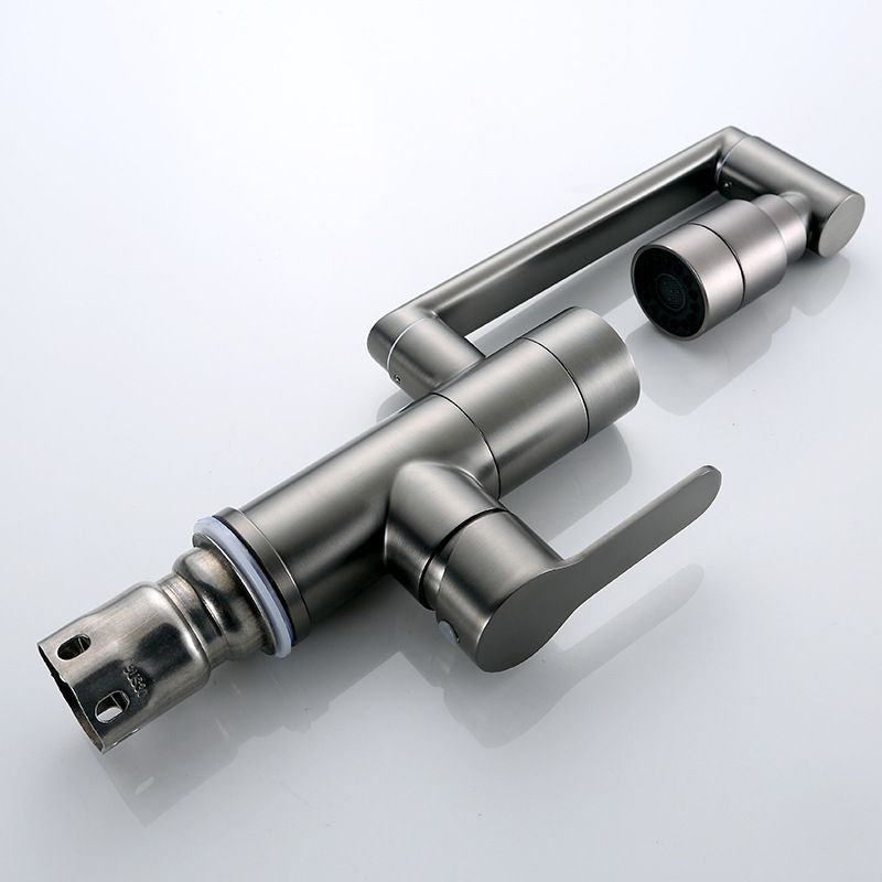 Modern Widespread Sink Faucet Solid Color Stainless Steel Centerset Lavatory Faucet