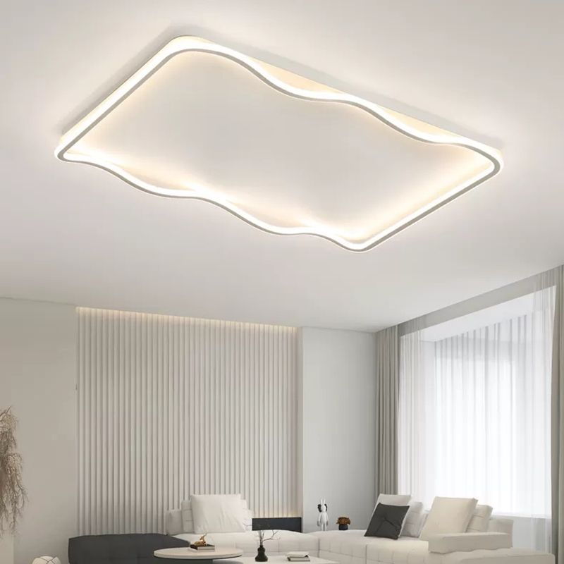 Rechthoek Vorm Wit 1-Licht Flush Mount LED Verlichting Nieuwe Moderne Plafond Licht Profiel