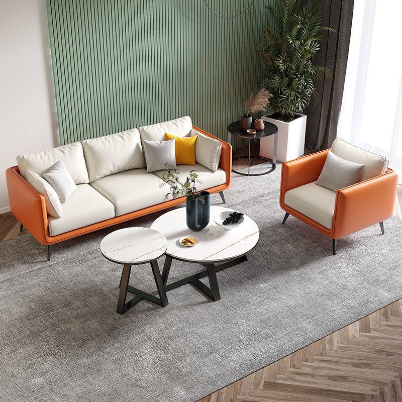 Contemporary Pillow Top Arm Reclining Sofa with Sewn Pillow Back