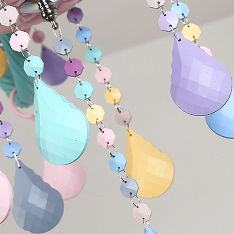 Multi Light Candle Branch Hanging Pendant Modern Style Crystal Hanging Lighting